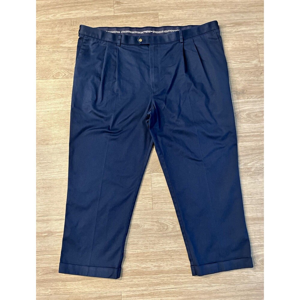 Roundtree & Yorke TravelSMART Men’s Blue Dress Pants Double Pleated 50x30 0106